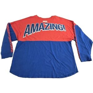 Marvel Spider-Man Shirt Mens 2XL Red Blue Long Sleeve Amazing‎ Graphic Pullover